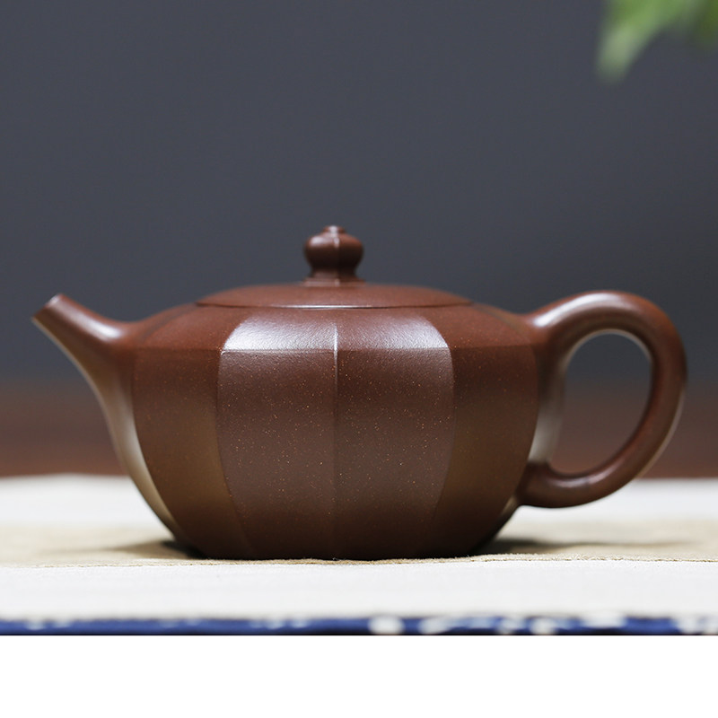 宜兴紫砂壶手工制作紫泥筋纹器