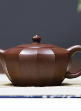 宜兴紫砂壶手工制作紫泥筋纹器