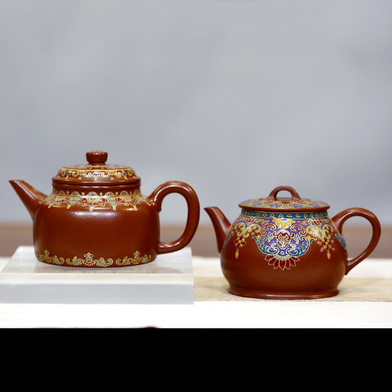 珐琅彩德钟/水平原矿朱泥名家林天强纯全手工宜兴紫砂壶品茗茶具