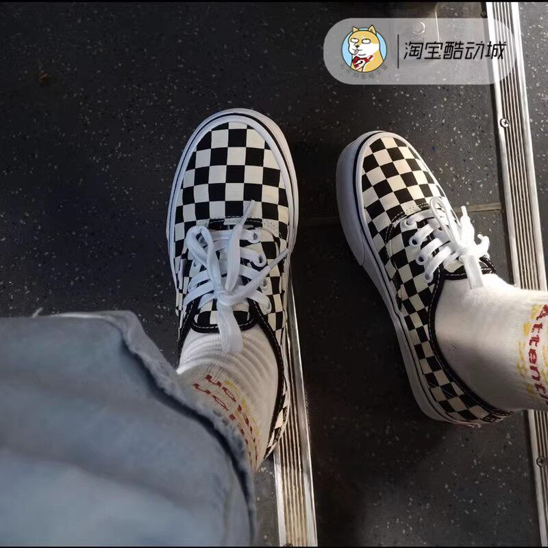 VANS Authentic 经典款系带棋盘格 男女休闲板鞋帆布鞋VN-0W4NDI0