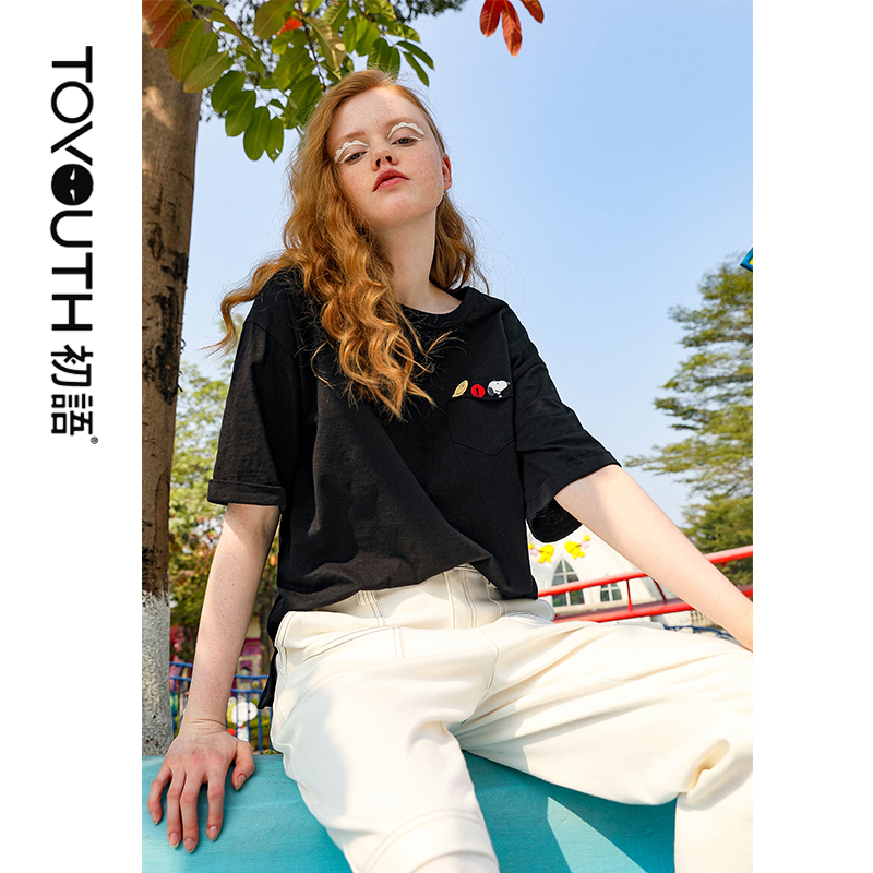 【史努比联名】初语2020夏装新款趣味卡通白色宽松纯棉短袖t恤女|msdalam kategori Butik wanita / wanita, baju-T - dari Buy2taobao.com untuk memberikan perkhidmatan ejen Taobao profesional membeli