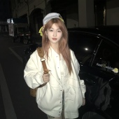 ARESO原创美式 复古格子拼接翻领外套男女秋冬宽松慵懒风夹克外套