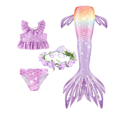 Детский купальник, комплект для плавания для школьников, крой «рыбий хвост», подходит для подростков