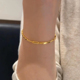 钛钢黄金色小方块几何极细款 手链女简约清冷感高颜值通勤百搭手饰