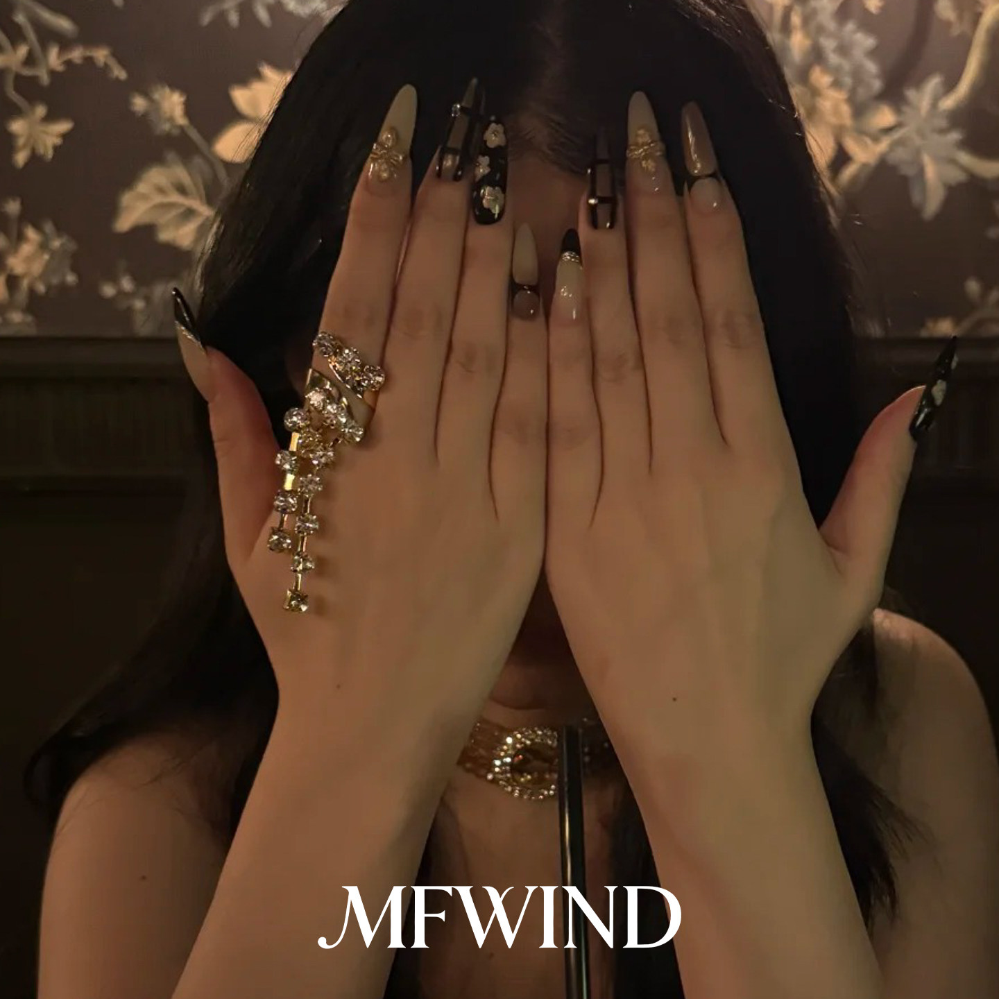 Vintage中古闪钻缠绕流苏戒指女