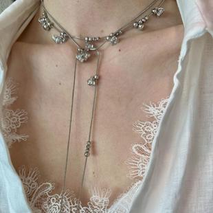 爆闪银色铃兰花朵碎冰冰项链女超仙气质精致小众设计高级感锁骨链