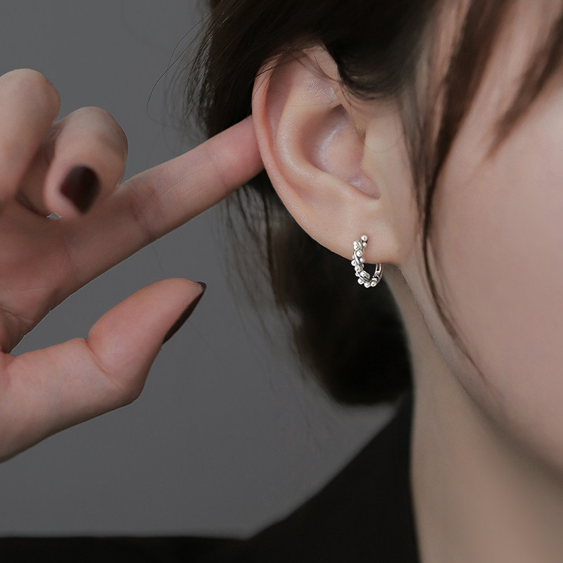 s925纯银珍珠耳圈小众设计感养耳洞耳扣2024新款爆款耳环耳钉耳饰,饰品/流行首饰/时尚饰品新,耳环,淘宝优惠券,粉丝福利购,淘宝优惠卷