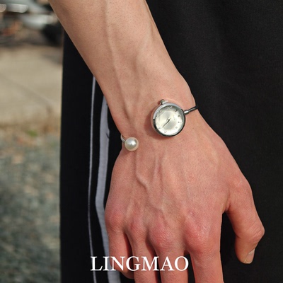 仿珍珠开口手表手镯小众时尚轻奢