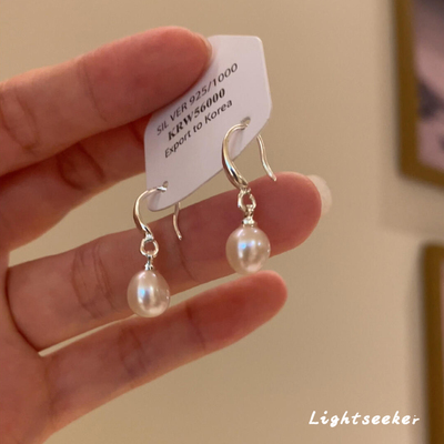 水滴仿施家珍珠流苏耳环女高级感