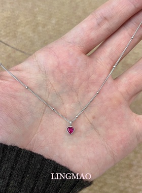 粉色爱心吊坠项链高级感轻奢小众