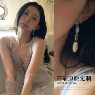 fever同款银色圆片流苏耳环韩系ins小众设计感百搭独特气质耳饰女