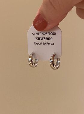 S925纯银简约素圈耳环2026新爆款