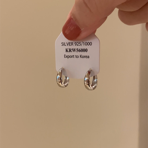 S925纯银简约素圈耳环高级感轻奢