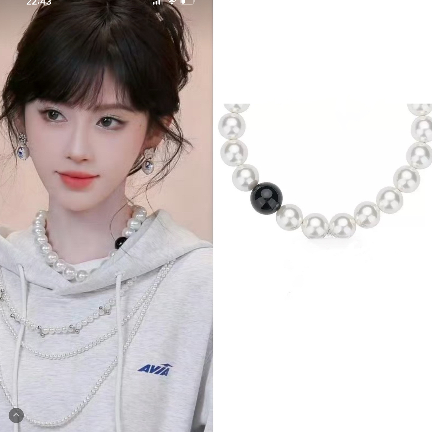 鞠婧祎同款仿珍珠项链小众高级感