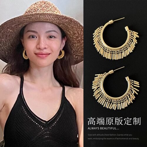钟楚曦同款波西米亚耳环轻奢高级