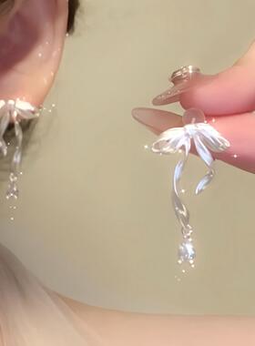 丝带蝴蝶结耳钉无耳洞蚊香盘耳夹