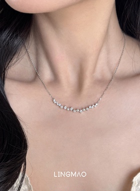 爆闪钻仿珍珠微笑项链轻奢高级感