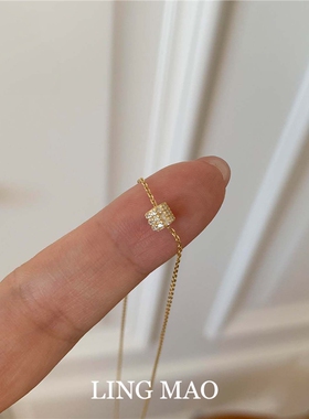中古vintage爆闪金色路路通项链