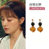 阚清子夜色正浓乔海伦同款 焦糖色耳环法式 复古小众美拉德耳钉耳饰