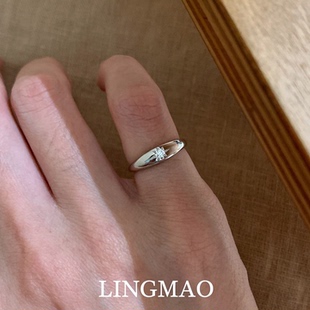 简约闪钻八芒星戒指小众设计高级感轻奢食指戒精致百搭尾戒指环女