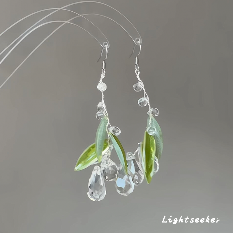 S925纯银清冷感水滴琉璃叶片耳环复古高级感气质耳饰新中式古风女,饰品/流行首饰/时尚饰品新,耳钉,淘宝优惠券,粉丝福利购,淘宝优惠卷