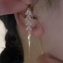 s925纯银麦穗流苏耳环高级感轻奢独特长款 树叶耳线七夕送女友礼物