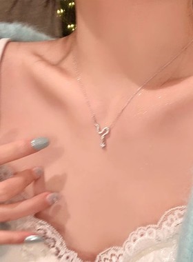 S925纯银抽拉本命年招财灵蛇项链