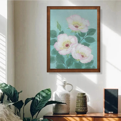 原创 |《》纯手绘油画玄关装饰画客厅壁画中古风法式卧室挂画