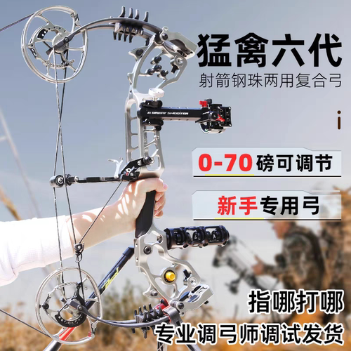 猛禽56五六代复合弓两用弓打钢珠射箭高精度弹弓装备非烈焰复和弓