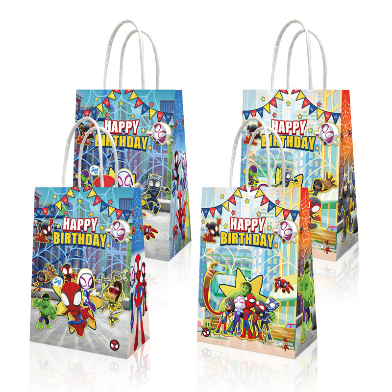 现货供应手提礼品袋回礼糖果礼物包装蜘蛛侠主题生日派对牛皮纸袋,包装,牛皮纸袋,淘宝优惠券,粉丝福利购,淘宝优惠卷