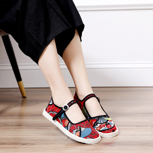 千层布底扇子花布鞋 夏季 中式 子女老北京孕妇月子鞋 女学生 女士潮鞋