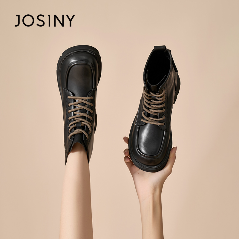 卓诗尼正品显瘦百搭复古马丁靴女