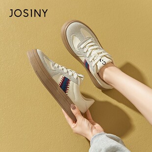 卓诗尼德训鞋女2026早春新款鞋子复古百搭软底舒适透气低帮板鞋潮