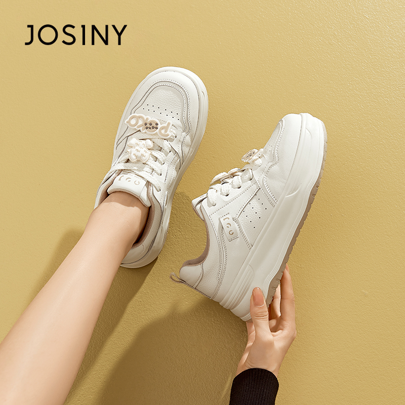 卓诗尼正品秋季新款厚底小白鞋女