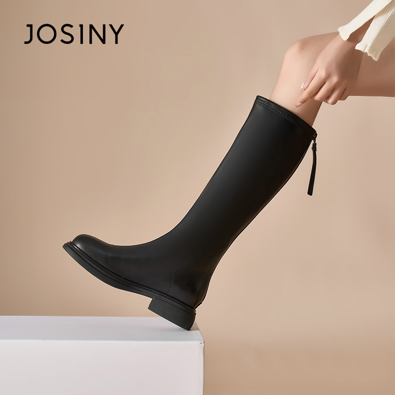 卓诗尼长筒靴女2025年秋冬新款黑色不过膝长靴高筒靴瘦瘦靴骑士靴,女鞋,骑士靴,淘宝优惠券,粉丝福利购,淘宝优惠卷