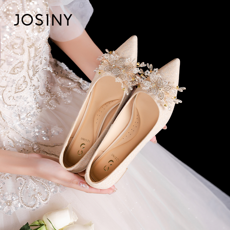 卓诗尼正品百搭气质宴会婚鞋女