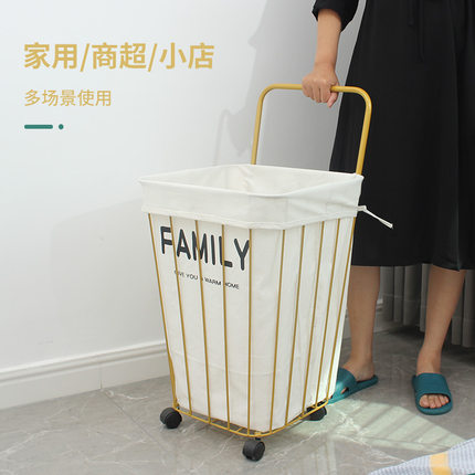 新款金属买菜小拉车家用买菜推车手拉车垃圾推车便携滑轮万向轮