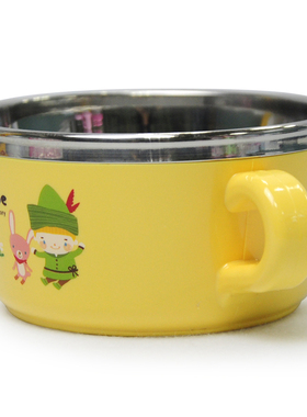 乐扣乐扣HELLO BEBE不锈钢儿童餐具双耳隔热防烫碗 卡通水杯小碗