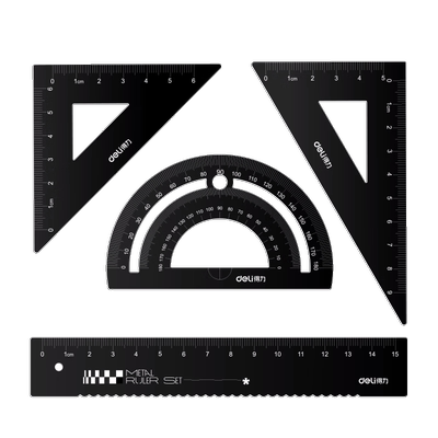 得力三角尺多功能钛合金