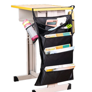 得力课桌收纳袋挂书袋大容量初中生侧挂袋学生书本书袋课桌神器高中生书桌书挂多功能书立放书袋子桌边带放书