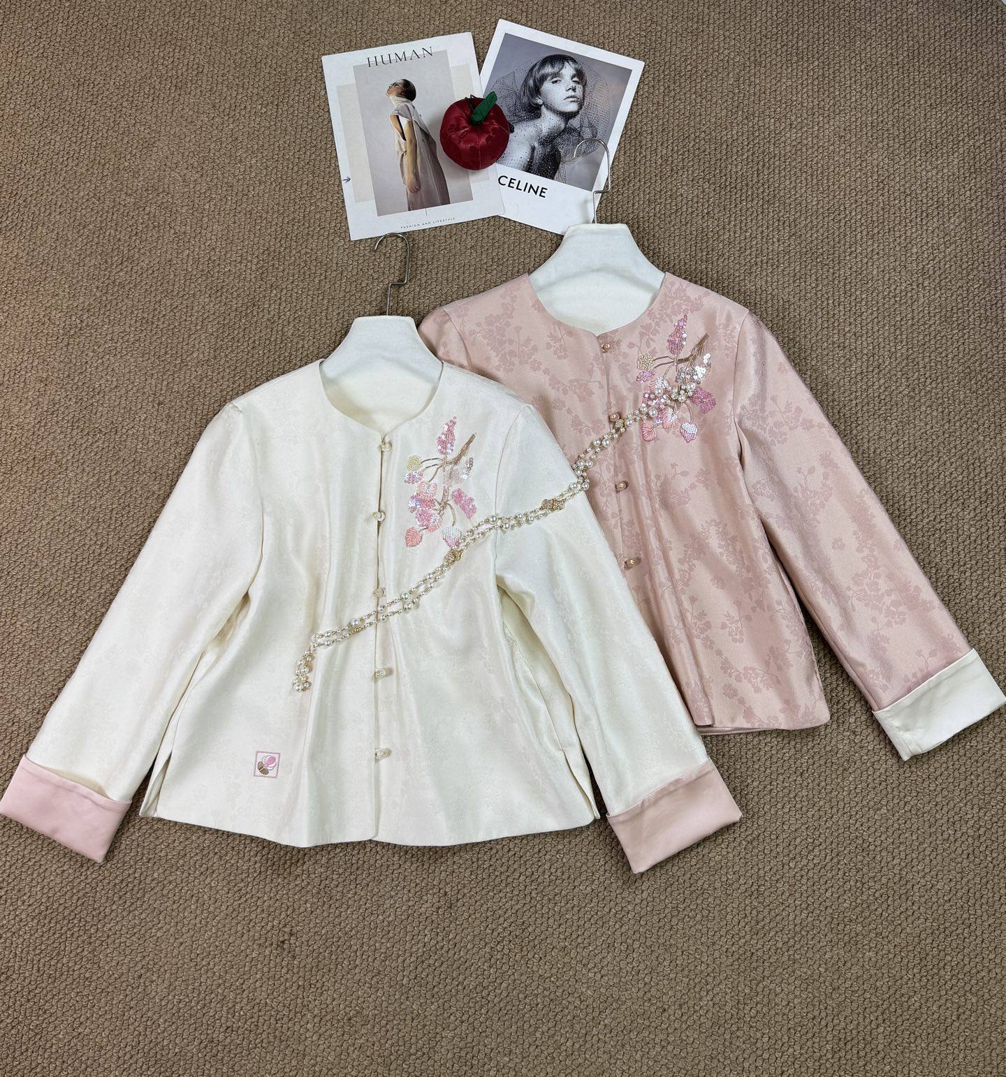 欧货交织提花面料重工钉珠亮片法绣花枝绣显瘦减龄百搭国风外套,女装/女士精品,短外套,淘宝优惠券,粉丝福利购,淘宝优惠卷