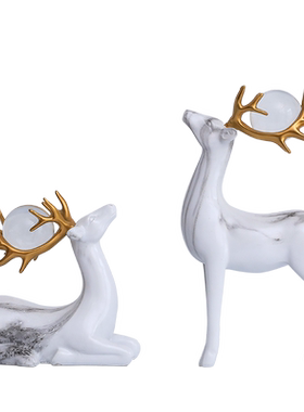 创意麋鹿屏风玄关结婚送礼艺术品