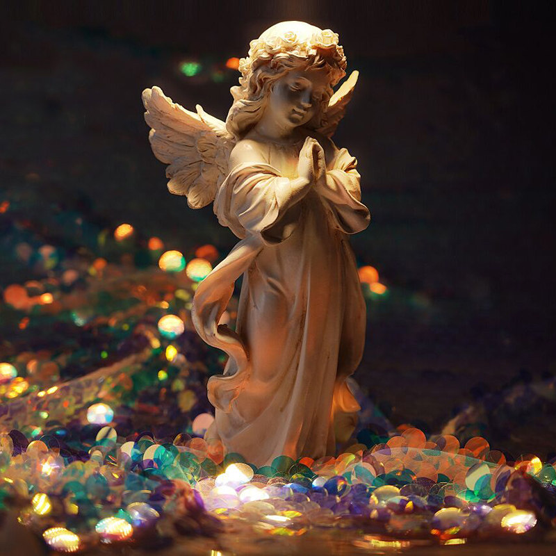 创意树脂人物装饰物品桌面小装饰品摆设家居玄关书房祈祷天使摆件