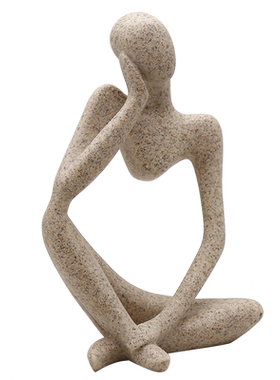北欧创意抽象人思考者沉思摆件