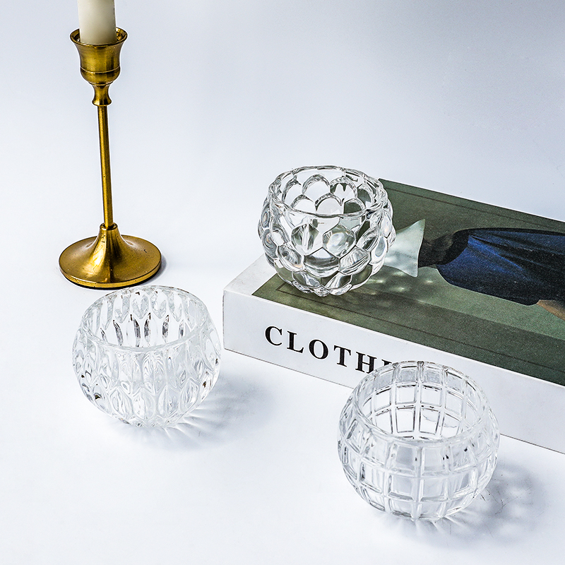 家居装饰品水晶玻璃蜡烛台