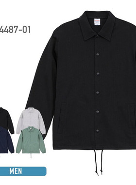 UA+10盎司4487纯棉斜纹布秋冬季翻领夹克男单排扣纯色教练服休闲