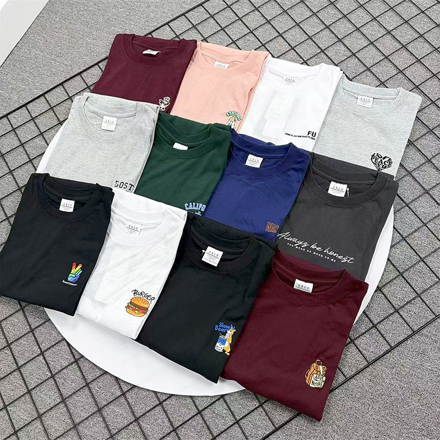 小武出品日系刺绣春秋季圆领长袖T恤男女休闲宽松落肩袖打底衫潮,男装,T恤,淘宝优惠券,粉丝福利购,淘宝优惠卷