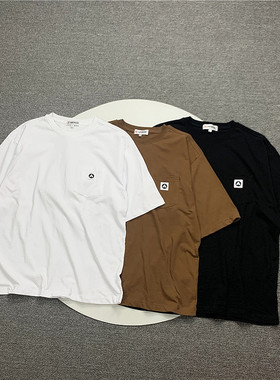 小武出品日系街头滑板纯棉口袋夏季短袖T恤男女宽松落肩袖BF风潮