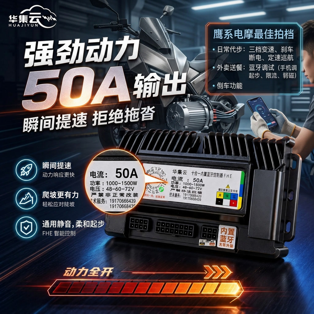 350-2000W通用款蓝牙简易款控制器48v60v72v两轮电动车电摩控制器