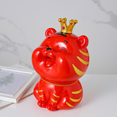生肖皇冠老虎摆件可爱大容量存钱罐创意北欧装 饰储蓄罐虎年吉祥物